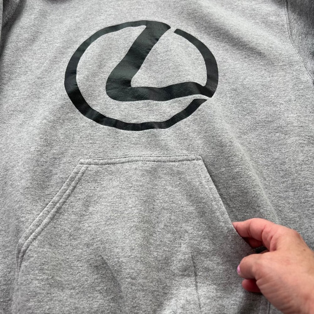 Lexus Gray Fleece Hoodie Sweatshirt Gildan Heavy Blend Youth Small - Picture 2 of 11